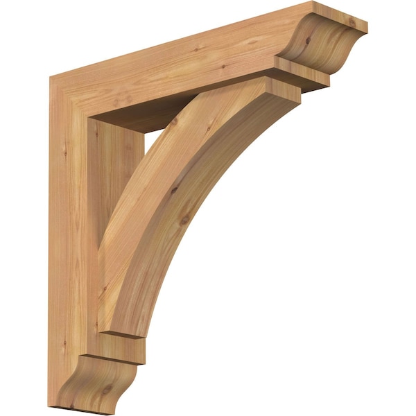 Ekena Millwork Thorton Traditional Smooth Bracket w/ Offset Brace, Western Red Cedar, 5 1/2"W x 22"D x 22"H BKT0604X22X22THR01SWR - main